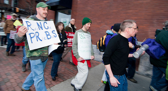 Vermont Unions and WOrkers Rally against visit by RNC Chair Rence Preibus