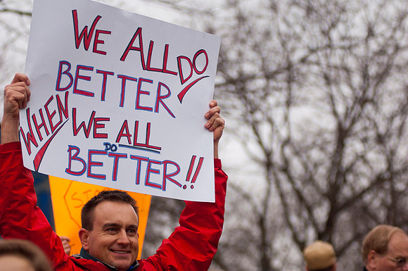 Vermont Unions and WOrkers Rally against visit by RNC Chair Rence Preibus